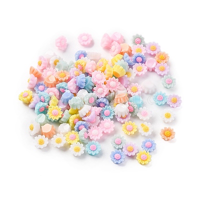 Кабошоны из непрозрачной смолы в виде цветка FIND-L019-02E-1