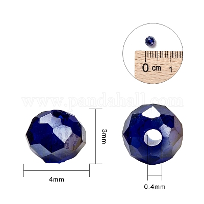 18 цветные гальванические стеклянные бусины EGLA-JP0002-03B-4mm-1