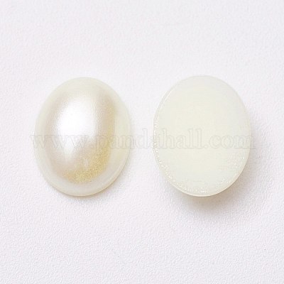 Imitation acrylique cabochons de perles&nbsp;MACR-E007-8x10mm-J02-1