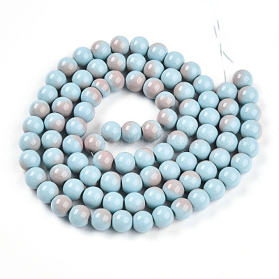 Выпечка окрашенные стеклянные бусины пряди X1-DGLA-N012-10mm-06-1