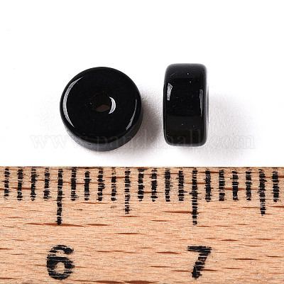 Непрозрачные однотонные стеклянные бусины GLAA-N007-6x3mm-A01-1