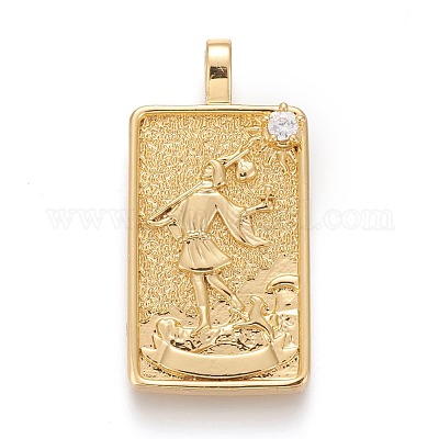 Латунные микропаве прозрачные подвески с фианитом ZIRC-Z004-01P-1