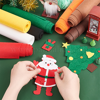 8 рулон полиэстеровой фетровой ткани 8 цветов DIY-BC0010-04B-1