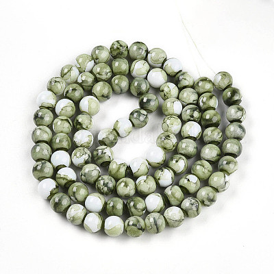 Выпечка окрашенные стеклянные бусины пряди X-DGLA-N003-10mm-C06-1