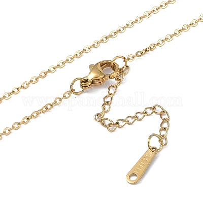 Ионное покрытие (ip) начальная буква 304 нержавеющая сталь кулон ожерелья NJEW-M199-01G-J-1