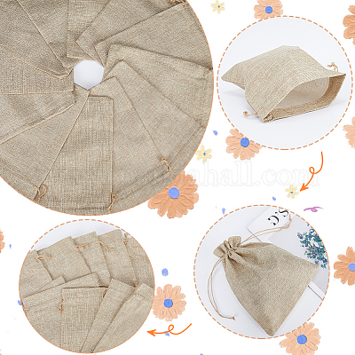 Мешочки для хранения из джутовой ткани ABAG-WH0048-11-1