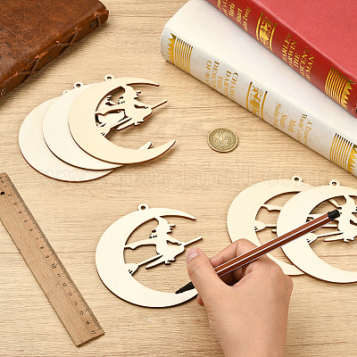 Незаконченные пустые подвески из мдф для художественной росписи WOOD-WH20008-13K-1