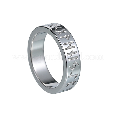 Винтажное кольцо из нержавеющей стали 304 с символами рун викингов PW-WG0D6EE-09-1