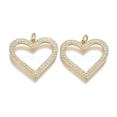 Латунные микропаве прозрачные подвески с фианитом ZIRC-A011-14G-1