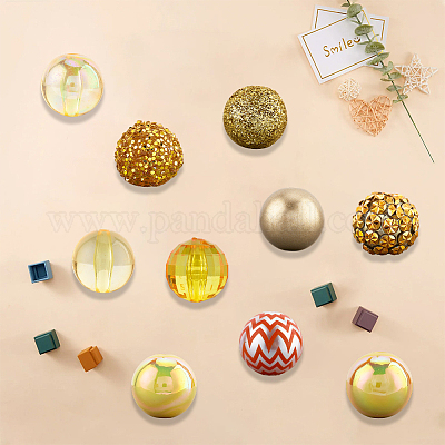 20шт. набор из 10-х видов акриловых и смоляных бусин DIY-PA0001-02D-1