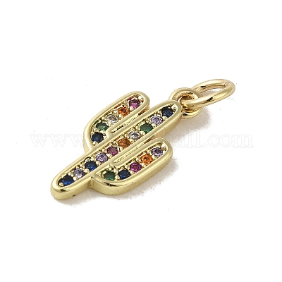 Подвески из настоящей 18-каратной позолоченной латуни с фианитами KK-M283-05C-G-1