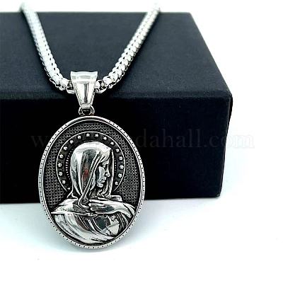 Греческая мифология нержавеющая сталь кулон Дева Мария ожерелья для мужчин AO8356-1