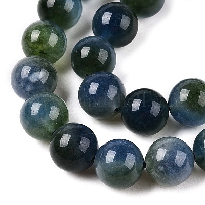 Окрашенные природные белый нефрит бисер пряди G-T138-10mm-210-2-1