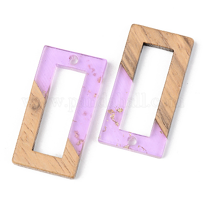 Подвески из прозрачной смолы и ореха X-RESI-S389-057B-B01-1