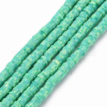 Handmade Polymer Clay Bead Strands X-CLAY-S094-4mm-A11-1