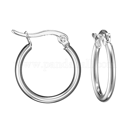 304 Stainless Steel Hoop Earrings, Hypoallergen...