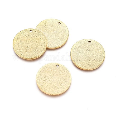 Ion Plating(IP) 304 Stainless Steel Textured Pendants STAS-I098-01-20mm-G-1
