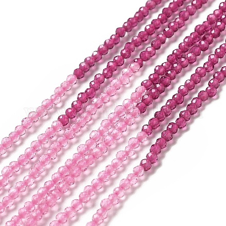 2 Colors Transparent Glass Beads Strands GLAA-G093-01A-1