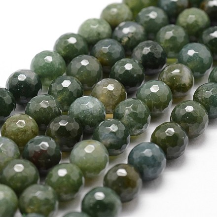 Natural Moss Agate Beads Strands X-G-D840-25-10mm-1