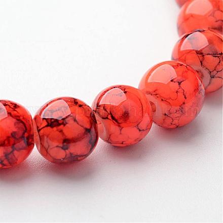 Spray Painted Glass Bead Strands X-GLAD-S075-8mm-39-1