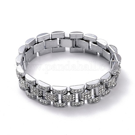 Bracelet homme chaîne à maillons solides strass cristal BJEW-I297-02P-1