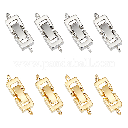 SUPERFINDINGS 12 sets Silver Golden Brass Fold Over Cord Ends Terminators Crimp End Tips with Lobster Claw Clasps for Jewelry Making 24x7x4mm KK-FH0001-11-RS-1