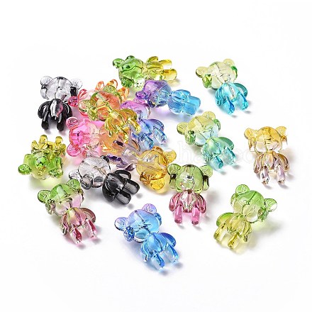 Two Tone Transparent Acrylic Beads OACR-P011-11A-1