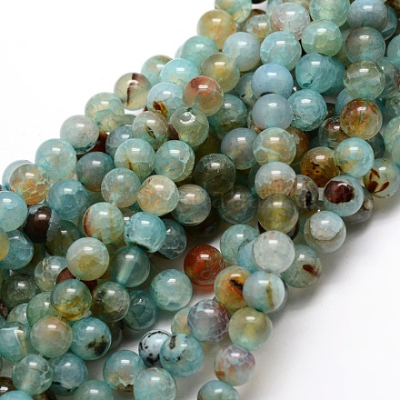 Dyed Natural Agate Round Beads Strands X-G-E321A-10mm-02-1