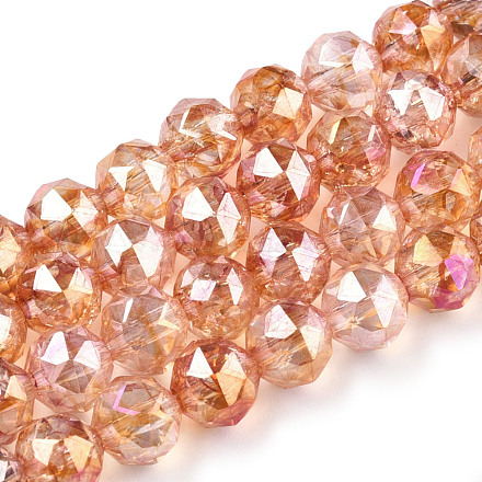 Прозрачные стеклянные бусины гальваническим пряди EGLA-N006-077H-1