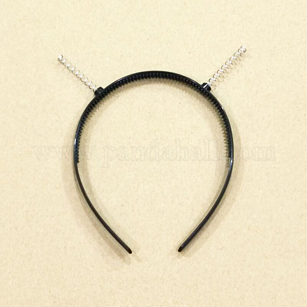 Plastic Hair Bands Findings with Springs OHAR-PW0003-192B-1