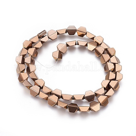 Electroplated Non-magnetic Synthetic Hematite Beads Strands G-P392-C07-1