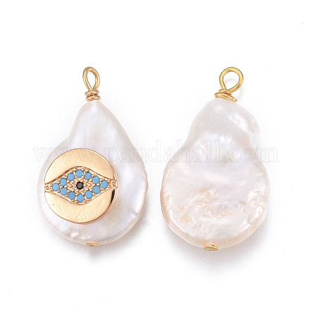 Natural Cultured Freshwater Pearl Pendants PEAR-E013-36D-1