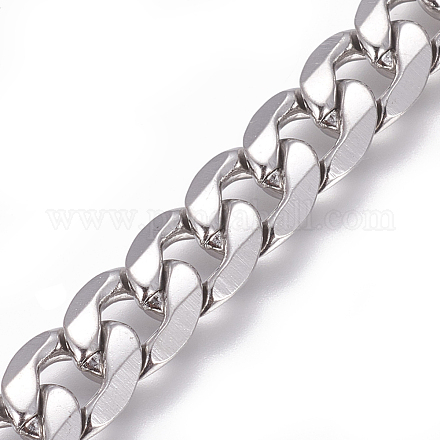304 Stainless Steel Cuban Link Chains CHS-L020-023P-1