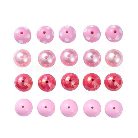 Round Chunky Bubblegum Acrylic Beads MACR-X0005-01-1