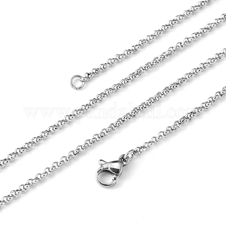 Stainless Steel Cross Round Link Chain Necklace Making X-NJEW-507L-6-1