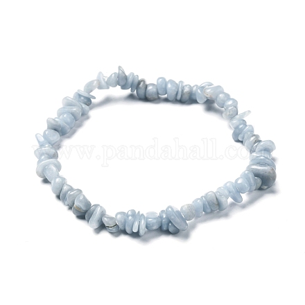 Natural Angelite Chips Beads Stretch Bracelets BJEW-JB06621-1