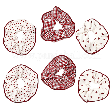 6 шт. 3-х цветные тканевые эластичные резинки для волос для девочек или женщин OHAR-GO0001-13-1