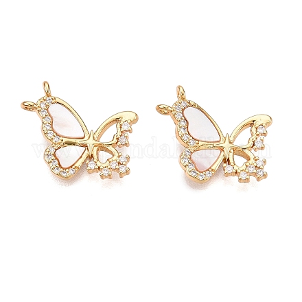 Латунь микропаве фианиты с подвесками-ракушками KK-T070-36G-1