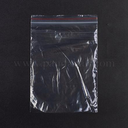 プラスチックジップロックバッグ  再封可能な包装袋  トップシール  セルフシールバッグ  長方形  レッド  16x11cm  片側の厚さ：1.1ミル（0.028mm） OPP-G001-E-11x16cm-1
