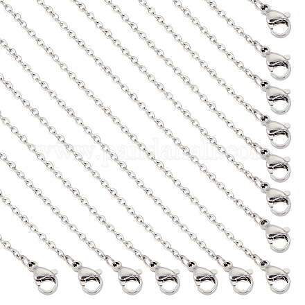 Unicraftale 30 pcs 23.63 pouces chaînes de câble unisexes colliers 304 chaînes en acier inoxydable collier de chaîne de câble avec fermoirs à pince de homard chaînes en métal pour la fabrication de collier de bijoux bricolage STAS-UN0003-38P-1