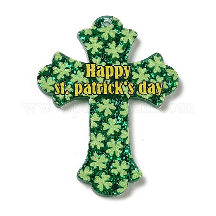 Pendentifs acryliques sur le thème de la Saint Patrick OACR-G028-01A-1