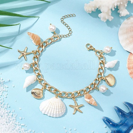 Алюминиевые цепочки с подвесками браслеты BJEW-TA00584-1