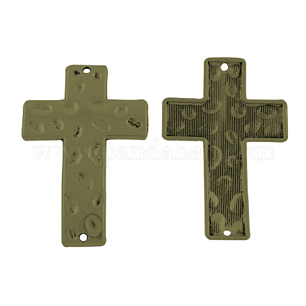 Stile tibetano in lega di metallo martellato link grande croce TIBE-A19710-AB-NR-1