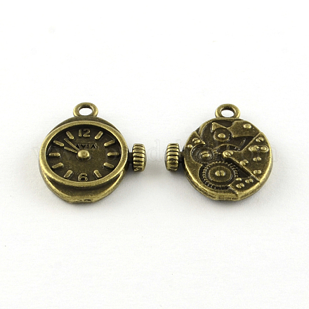 Horloge pendentifs en alliage de style tibétain TIBEP-R344-70AB-LF-1