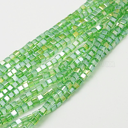 Chapelets de perles en verre électroplaqué EGLA-D018-8x8mm-23-1