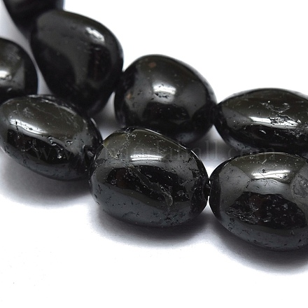Naturali nera perle di tormalina fili G-O186-B-07-1