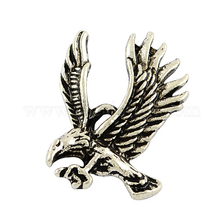 Tibetan Style Alloy Eagle/Hawk Charm Pendants TIBEP-23100-AS-FF-1