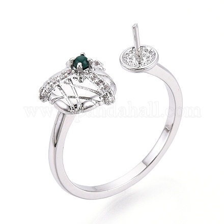 Подарочная коробка в форме латунного кольца с микропаве из прозрачного кубического циркония и стекла KK-T076-44P-1