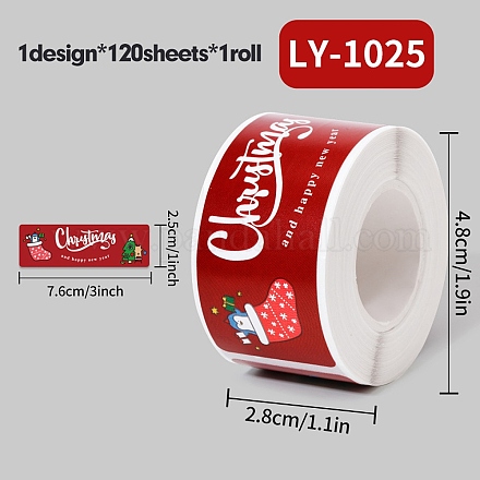 120 рулон наклеек на рождественскую тематику DIY-M070-06E-1