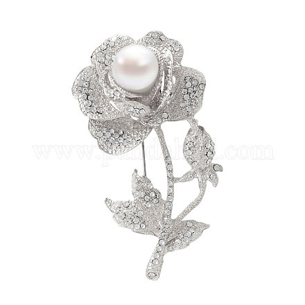 Women's Rose Alloy Brooches JEWB-N0049-39C-1